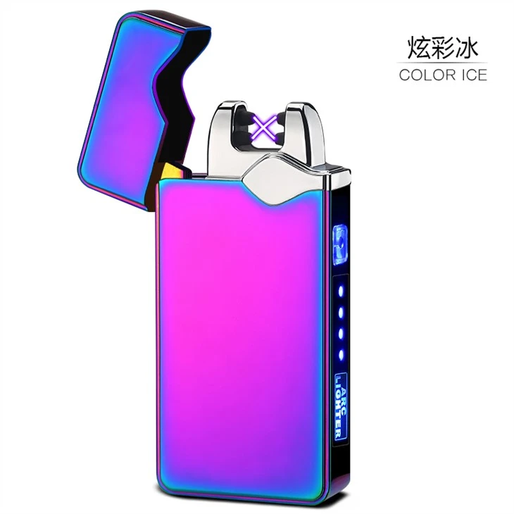 Dual Arc Lighter Plasma Flameless Lighters Hluav Taws Xob Hluav Taws Xob USB Lub Teeb Rechargeable Plasma Lighter, Windproof Lighters Rau Camping, Hluav Taws Xob, Pib, Tua Tsiaj, Backpacking, Hiking